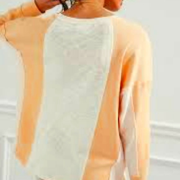Saturday Sunday by Anthropologie Two Toned Orange Sherbet Thin Pullover S - L - Picture 2 of 7